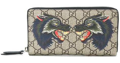 gucci supreme wallet with wolf|checkered Gucci wallet.